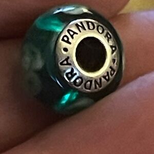 Pandora Teal Floral Charm